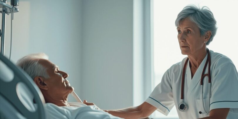 Eine Pflegerin im Krankenhaus.