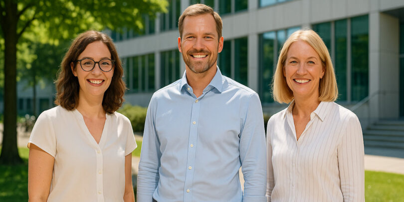 Das Bild zeigt drei Mitarbeitende des öffentlichen Dienstes im Juni 2025